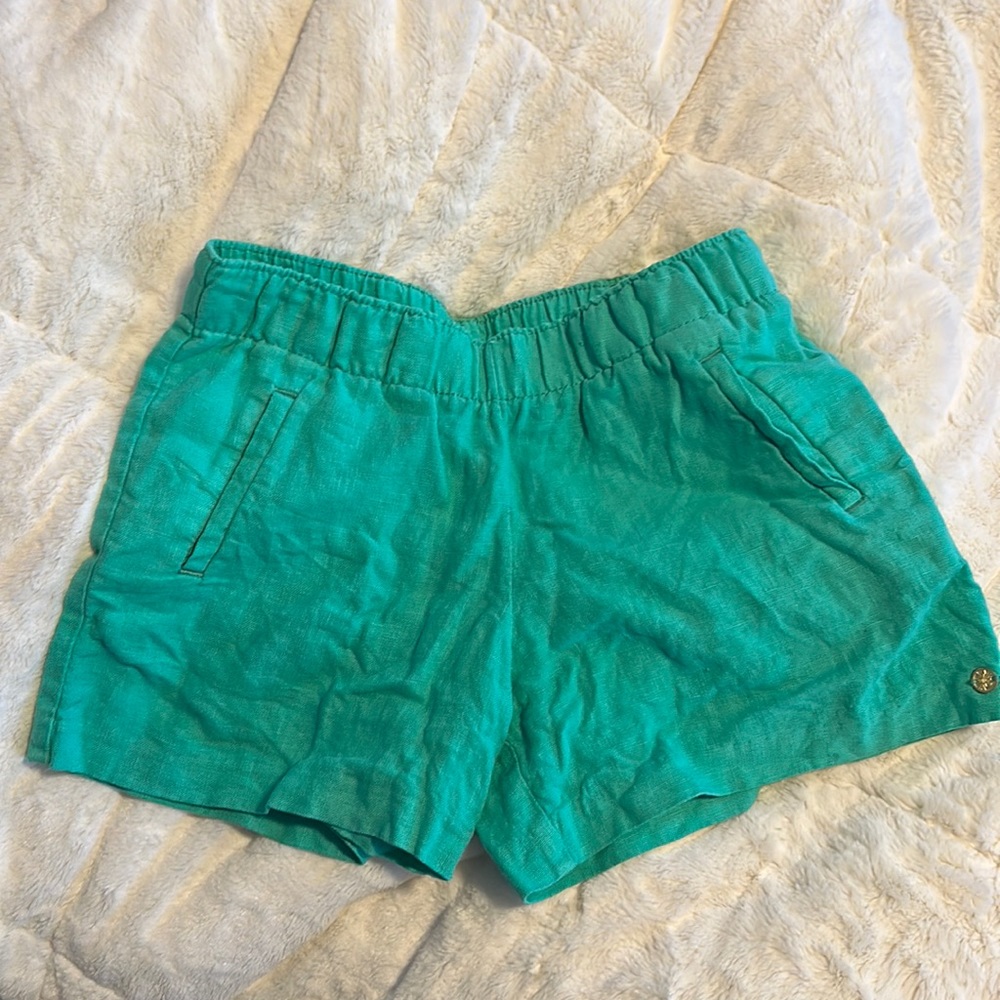 Lilly Pulitzer green linen shorts